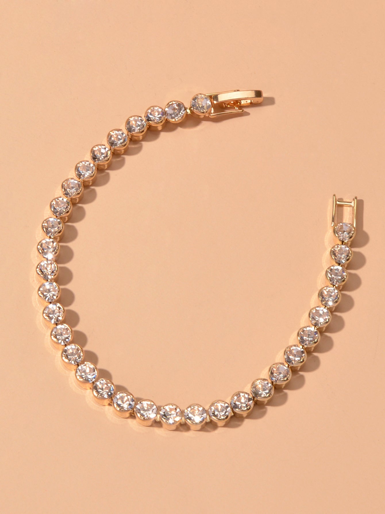 Luxury Full Rhinestone Tennis Bracelet Girl Bling Crystal Wedding Party Jewelry