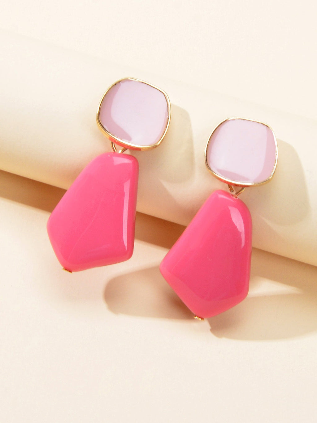 Y2k Style Trendy Candy Color Geometric Dangle Party Pierced Earrings - Party Gift