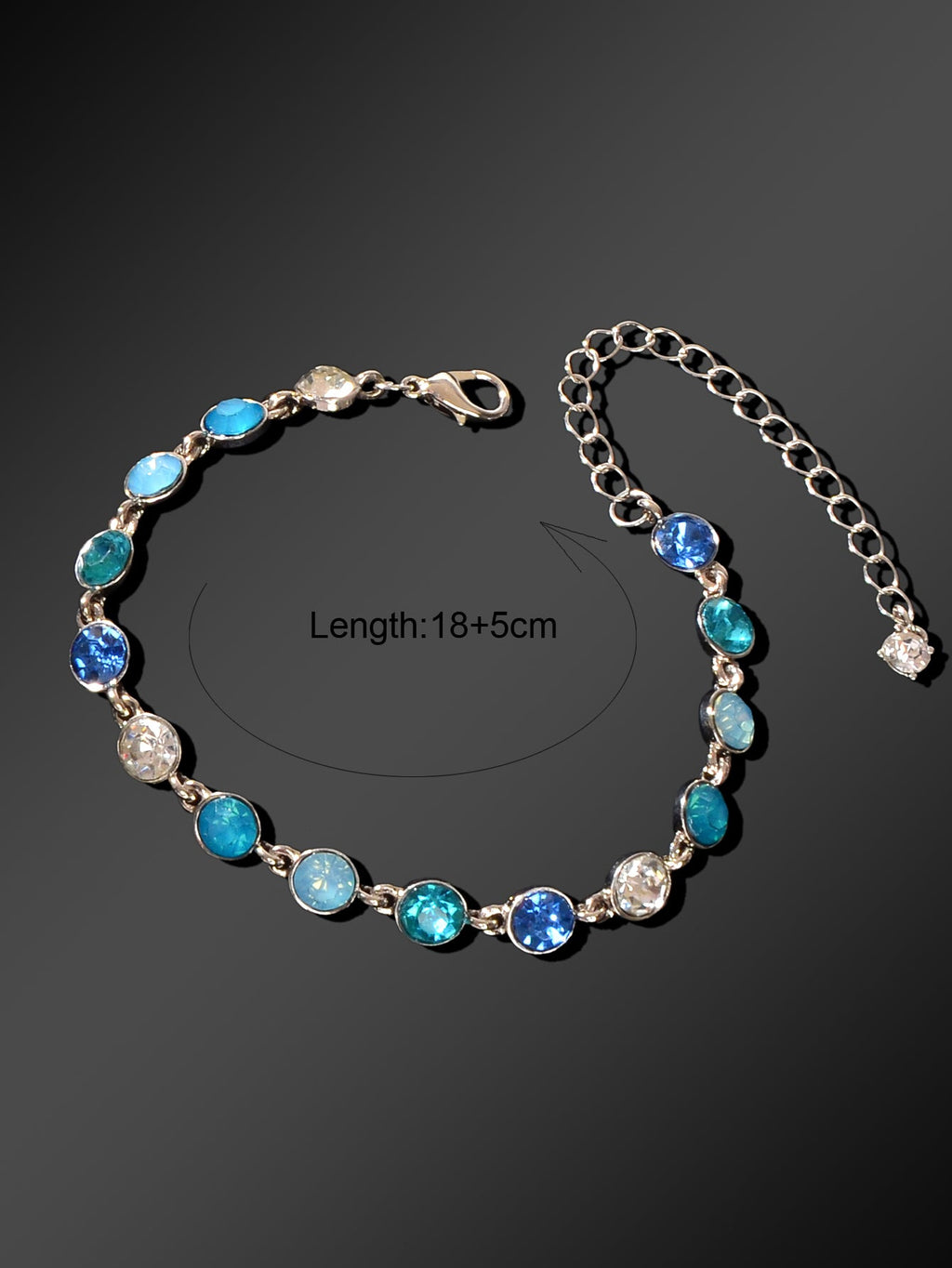 Luxury Blue Transparent Big Cubic Zirconia Bracelet Wedding Engagement Jewellery