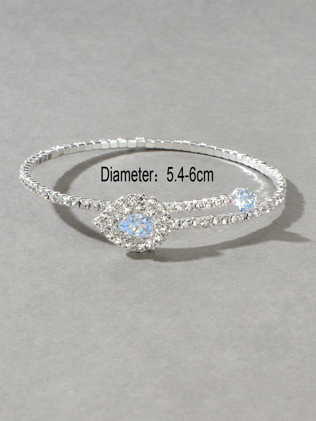 Perfect Wedding Engagement Jewellery Full Zirconia Decor Silver Bangle Bracelet