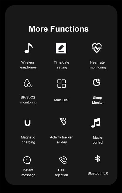 Montre connectée 2 en 1 avec écouteurs stéréo sans fil intra-auriculaires