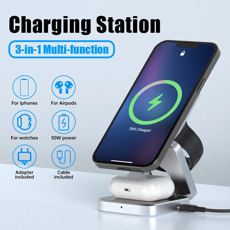Station de charge sans fil 3 en 1